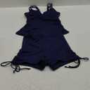 Aleumdr Womens 2 Piece Swimsuit Tankini Top with Boyshorts Athletic Bathing Suit High Waisted Tummy Control Swimwear (Navy Blue, Medium)