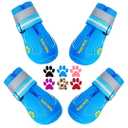 QUMY Dog Shoes for Large Dogs, Medium Dog Boots & Paw Protectors for Winter Snowy Day, Summer Hot Pavement, Water-Resistant in Rainy Weather, Outdoor Walking, Indoor Hardfloors Skid-Resistant Sole (Size 6: 2.6''x3.0''(W*L) (Pack of 4))
