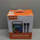 Karaoke Machine, Portable Bluetooth Speaker with 2 Wireless Microphones for Adults & Kids with Lights, Karaoke Microphone with PA System Supports USB/TF/REC/FM/AUX for Home Party Home System Packages (Black)