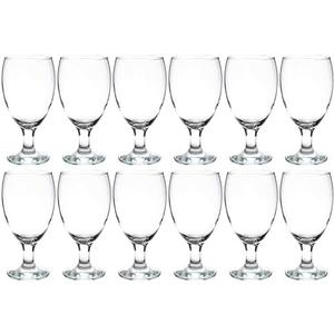 Vikko Classic Goblet Party Glasses, 20 Ounce Iced Tea and Water Goblets, Set of 12, Dishwasher Safe Durable Glassware