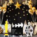 WinnerWhy 3 Pcs Extra Large 20 Inch Movie Night Party Decorations Clapboard Award Trophy Film Strip Movie Theater Decor Red Carpet Theme Decorations Cut Action Scene Board Centerpiece for Photo Prop