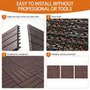 Polymer Interlocking Composite Deck Tiles Outdoor(10Pcs,Coffee)