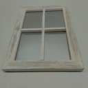 Rustic Small Window Pane Mirror Wall Decor 11 x 16 inches, Hanging Distressed White Farmhouse Rectangle Wood Frame Mirror, Handmade Decorative Window Mirrors for Living Room Christmas