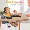 Hook On High Chair for Babies 6-36 Months | Secure & Portable Foldable Travel High Chair | Clip On Baby Feeding Seat with Non-Slip Aluminum Clamp, Detachable Washable Cover & Carry Bag (Grey)