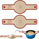 PLAPITATE Silicone Bread Sling for Dutch Oven Liner, 2 Pack Non-Stick, Easy Clean Reusable Silicone Baking Mat with Long Handles, Easy to Transfer Sourdough Bread, Red