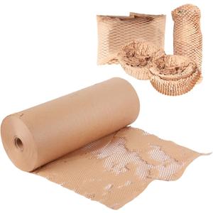 Eco-Friendly Honeycomb Packing Paper - 20" x 1500' Extra Large Roll, 100% Recyclable Kraft Material, Ideal for E-Commerce, Moving, and Small Business Shipping