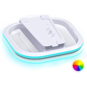 Vertical Stand for PS5/PS5 Slim/PlayStation Pro Consoles, PlayStation 5 Vertical Holder with 7 RGB Lights and a Screw,White