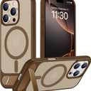 Temdan Magnetic Compatible with iPhone 16 Pro Max Case, [Built-in Invisible Kickstand][Compatible with MagSafe] [Military Grade Shockproof] Slim Translucent Matte Phone Case for iPhone 16 Pro Max 6.9" (Desert Brown)
