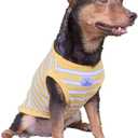 YQYS Dog Shirts Multi-Color Striped Cotton Vest for Small Dogs and Cats Puppy Clothes Teacup Dog Clothing Tank Top for Chihuahua Miniature Pinscher Yellow Medium