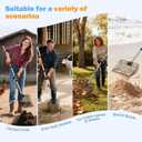 12inch Large Metal Chicken Poop Scooper for Sand with Ergonomic Grip, Adjustable Angle 2 in 1 Chicken Coop Scoop & Rake (39-66"), Stainless Steel Litter Sifting Shovel Chicken Coop Cleaning Tool, Farm