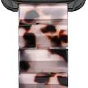 Band with Case Compatible with Apple Watch 46mm 45mm 44mm 42mm 41mm 40mm 38mm,Women Men Fashion Resin Strap Bumper for iWatch Series 11/10/9/8/7/SE/6/5/4/3/2/1 (Black Ivory Tortoise1)