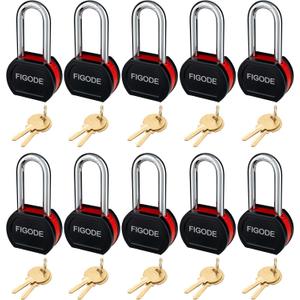 FIGODE Large Sturdy Steel Locks with 24 Same Keys, Heavy Duty Padlock, 2-3/4" Wide, 2.7" Long Shackle Locks for Door, Gate, Storage, Fence, Shed, Latch. 12 Pack Keyed Alike
