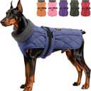 Dog Coats, Warm Puppy Apparel with Fleece Lining for Cold Weather, Windproof Medium Dog Winter Jacket, Reflective Dogs Snow Coat with Leash Hole and Adjustable Buckle, NewBlue M