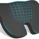 Memory Foam Cusion, Relief Pressure Seat Cusion for Office Chairs & Car Seat, Ergonomic Design Seat Cusion for Tailbone Pain Relief, Sciatica & Back Support (Black)