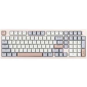 EPOMAKER Galaxy100 QMK/VIA Wireless Gaming Keyboard, Aluminum Shell, Bluetooth/2.4Ghz/USB-C, Pre-Lubed Hot-Swappable Linear Switches, NKRO, RGB Backlit (Creamy White, Wisteria Linear Switch)