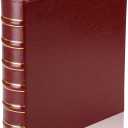 Vintage Hardback 3 Ring Binder 1.5 Inch, Professional Leather Binder 3 Ring, Three Ring Binders Fits 8.5 x 11, D Ring Binders for Photo Album, Home, School and Office Supplies- Red