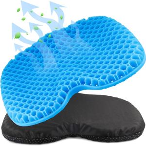 Anti-Slip Kayak Seat Cushion, Waterproof Thicken Gel Kayak Seat Pad with Non-Slip Cover, Canoe Seat Cushion Kayak Accessories Kayak Canoe Boat Equipment (Blue)