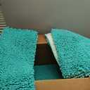 ACCUMTEK Upgrade Extra Large Teal Green Bathroom Rug Set 3 Pieces Ultra Soft, Thick Absorbent Bath Mats, Non Slip Chenille Toilet Mat for Bathroom, Bedroom, Kitchen, Turquoise