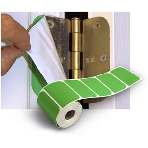 Door Hinge Masking Shields for Painting-Preformed Vinyl Adhesive Pieces for 3.5" Residential Door Hinges-Face Plate Pieces Only-50 Door Pack