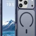 SUPFINE Magnetic for iPhone 17 Pro Case (Compatible with MagSafe)(Military Grade Drop Protection)(Camera Protection) Translucent Matte Shockproof Phone Cover,Navy Blue