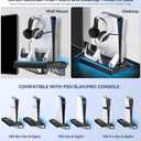 PS5 Wall Mount Kit with Charging Station for Edge & Dual Controller, 9 Light Modes PS5 Cooling Station with 3-Level Fan, PS5 Pro Stand Wall for PS5/Slim/Pro Disc&Digital, PS 5 Accessories Shelf Mount