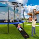 Jumpfly Trampoline Slide Ladder Universal Trampoline Ladder with Handles Strong Tear Resistant Fabric Trampoline Accessories for Kids Toddler Climb Up & Slide Down, Orange