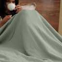 David's Home Pre-Washed 100% Cotton Muslin Throw Blanket, 4-Layer Soft Throw for Bed Couch, Breathable & Lightweight Blankets for Adults Hot Sleepers, Room Decor, Luxury Gift, Sage Green, 50 * 70"