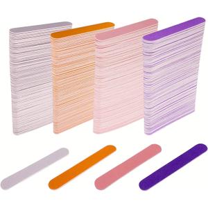 Mini Nail Files Bulk (400 Pcs), Double Sided Emery Board Nail File for Nature Nails, Manicure Tool Set Disposable Colorful Nail File for Home Salon Use Travel Size Men Women Kids Wood Board (400 Pcs 3.35 IN), Pink 
