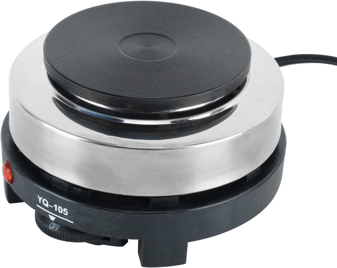 DasMarine 500W Small Hot Plate Mini Hot Plate, Small Electric Hot Plate, Mini Stove Electric Portable Countertop 5.5" Mini Hot Plate Multifunctional Home Coffee Tea Water Moka Pot Heater 110V