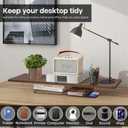 Monitor Stand Riser, Wood & Acrylic Computer Monitor Stand with LED Strip Light, Desk Accessories Desktop Organizer Stand for Computer, Laptop, Printer, PC & TV Screen