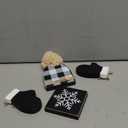 Wenqik 4 Pcs Winter Table Decor Snowflake Gloves Hat Wooden Table Centerpiece Black and White Rustic Farmhouse Wood Tiered Tray Decor Block Sign for Winter Holiday Party Office Shelf Home