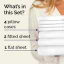 Split King 7 Piece Sheet Set - Comfy Breathable & Cooling - Hotel Luxury Bedding for Women, Men, Kids, Teens & Children - 1 Flat & 2 Fitted Sheets & 4 Pillowcases w/ Deep Pockets, Wrinkle Free - White