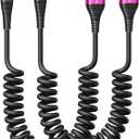 USB A to USB C Cable for Car, 2Pack 3FT Coiled USB C Cable Fast Charging, USB Type C Charging Cord Compatible with iPhone 17/16/15 Pro Max/Samsung Galaxy S20 S10 and More USB C Devices-Rose Red