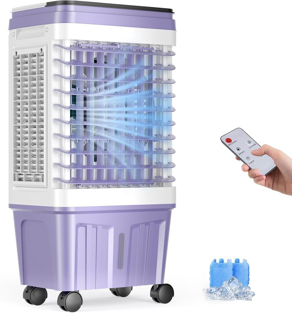 Portable Air Conditioners, 3000 CFM Swamp Cooler, Evaporative Air Cooler with 6.87 Gal Water Tank, 3 Speeds & 4 Modes, 120° Oscillation, 15H Timer Air Cooler for Home, Kitchen, Bedroom