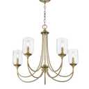 ML Lighting | Waddingham Collection | 22405-VB | Indoor 5 Light Chandelier in Vintage Brass with Clear Glass Shade | Kitchens, Dining Rooms, Living Rooms, Entryways, Hallways