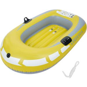 plplaaoo Inflatable One Person Boat Heavy Duty PVC Material Stable Pressure Resistant Rowing Air Boat for Fishing Drifting Diving Casual Surfing Maximum Load Capacity 180kg