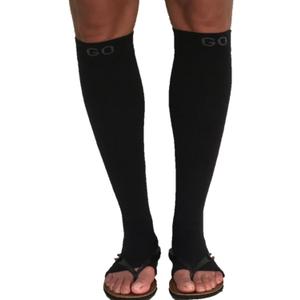Socks For Women Open Toe 20-30 mmHG Knee High Graduated Compression Toeless Compression Stockings Women & Men (Large) (Solid)