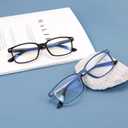 EASY READ 2 Pairs Sporty Style Reading Glasses for MenRectangular TR90 Blue Light Blocking Readers with Spring Hinge (Black/Blue)