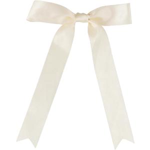 Meseey 30 Pcs Ivory Satin Bows 6 X 10 Inch Premade Bows with Twist Tie for Wedding Florist Decor, Cake Pops,Christmas Tree & Gift Wrapping(Ivory)