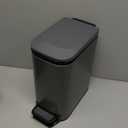 Cesun Small Bathroom Trash Can with Lid Soft Close, Step Pedal, 6 Liter / 1.6 Gallon Stainless Steel Garbage Can with Removable Inner Bucket, Anti-Fingerprint Finish (Gray)