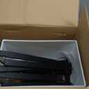 Globe Electric 67046 58" Floor Lamp, Matte Black Finish, White Linen Rectangular Shade, Modern Geometric Cutout Design, E26 Base