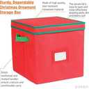 Durable Non-Woven Christmas Ornament Storage Box with Removable lid, Stores up-to 64 Standard Holiday Ornaments & Xmas Decorations For Seasons To come - 12 x 12 Inch 4 Layer Ornament Storage Container