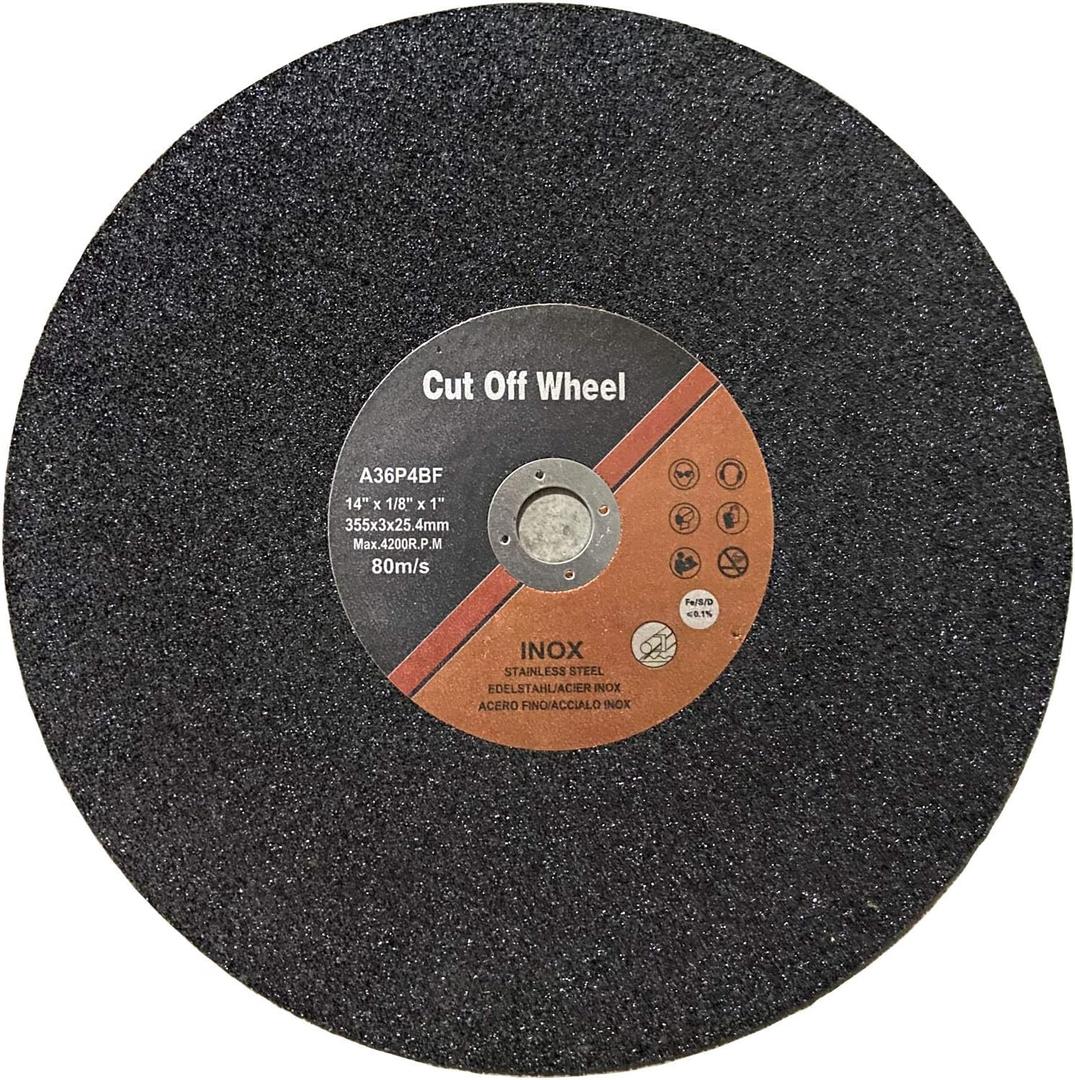 14-Inch Pack of 10 Abrasive Cut Off Blades, Metal Cutting, Chop Saw Blades