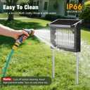 Solar Bug Zapper Outdoor, 4500V Mosquito Zapper Waterproof with Panel Sensor Electric Fly Zapper Rechargeable Mosquito Killer with 10FT Extension Cord, Fly Trap Ideal for Patio, Backyard, Camping