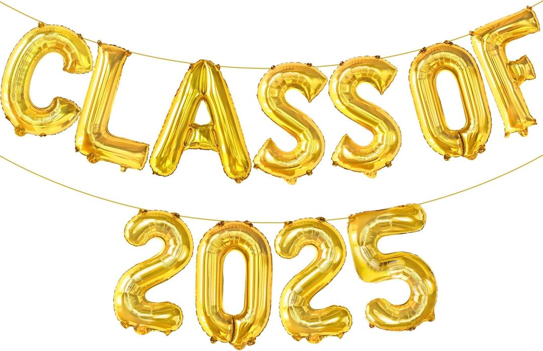 KatchOn, Gold Class of 2025 Balloons - 16 Inch | Graduation Balloons for Grad of 2025 | Class of 2025 Graduation Decorations 2025 | Gold Grad Decorations, Class of 2025 Banner, 2025 Sign