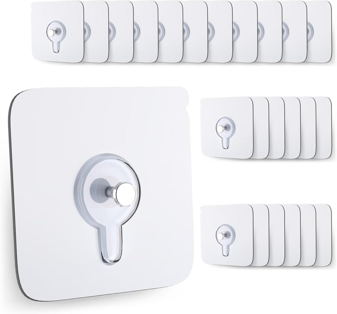 24PCS Picture Hangers,Wall Hangers Without Nails,Adhesive Hooks for Hanging,Wall Hooks,Waterproof and Rustproof to use Inside Kitchen(8mm)