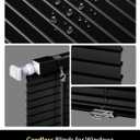 UNISHADES No Drill Blinds for Windows 1" Vinyl L-Shaped Slats Cordless Mini Blinds for Home, for Window Size 41" W × 48" H Black