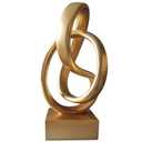 aboxoo Gold Knot Decor Mobius Knot Statue, Abstract Statues, Coffee Table Decor for Living Room, Office, Modern Desk Decor