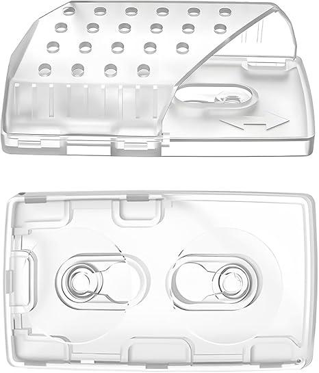 Car Windshield EZ Pass Holder, 2PCS Toll Pass Transponder Holder with Super Strong Suction Cups & Communication Mesh Holes, Auto Interior Storage Organizer Accessories, Universal Fit