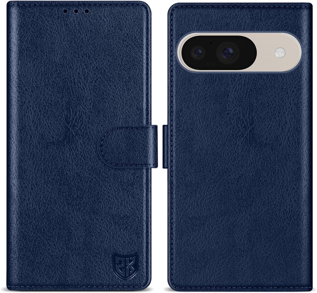 ZZXX for Google Pixel 10/Pixel 10 Pro Wallet Case with [RFID Blocking] Card Slot Kickstand Magnetic Closure Leather Flip Protective Phone Case for Google Pixel 10/10 Pro Case Wallet(Blue-6.3 inch)